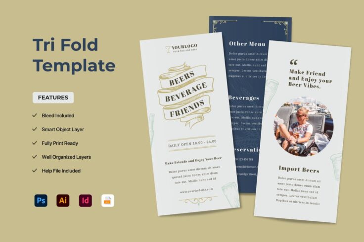 View Information about Retro Tri-Fold Brochure Template
