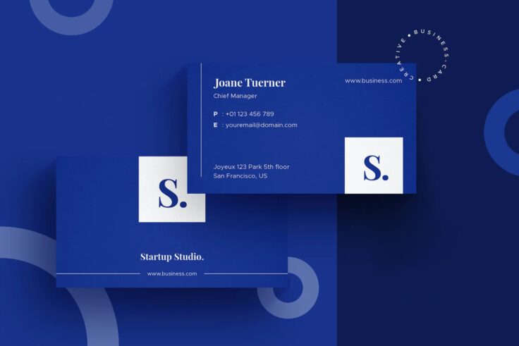 View Information about Bold Blue Business Card Template