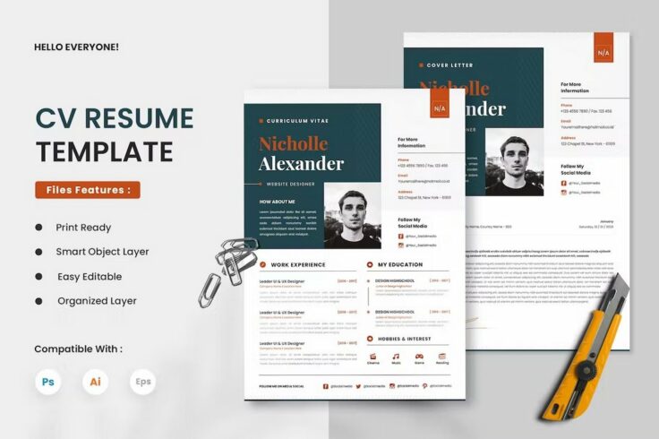 View Information about Orange & Teal Resume Template