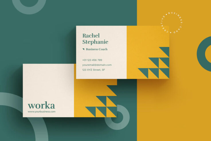 View Information about Yellow & Green Business Card